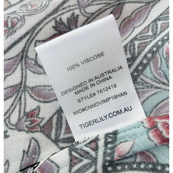 Tigerlily Maxi Dress Floral Rose Print Off the Shoulder Long Sleeve Size 8 - Picture 7 of 7